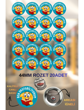 Ben Okuyabiliyorum Rozeti 44mm | 20 Adet Okuma Rozeti