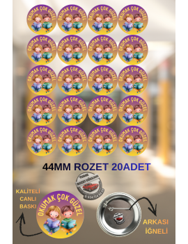 Okumak Çok Güzel Rozeti 44mm | 20 Adet Öğrenci Rozeti