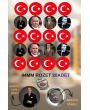 20 Adet 44mm Atatürk ve Türk Bayrağı Rozeti | Milli ve Tematik Rozet Seti