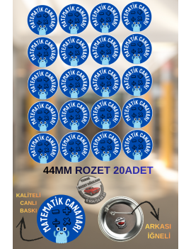 Matematik Canavarı Rozeti 44mm | 20 Adet Okul Rozeti