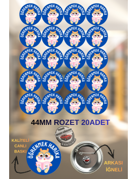 Öğrenmek Harika Rozeti 44mm | 20 Adet Öğrenci Rozeti
