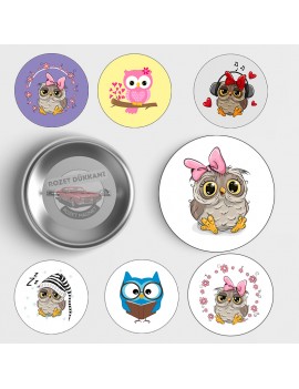 Baykuş Temalı Rozet Seti (7 Adet) – Sevimli ve Anlamlı Tasarımlar