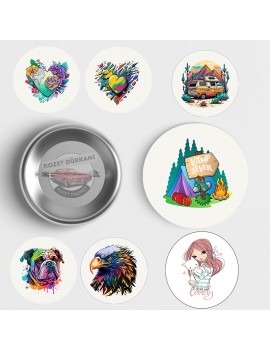 7’li Kamp Temalı Rozet Seti | Doğa Severlere Özel Buton Rozetler