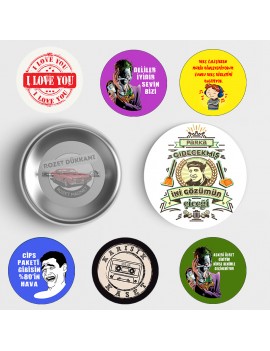 7’li Karikatür Rozet Seti | Mizah ve Çizgi Tarzı Sevenlere Özel