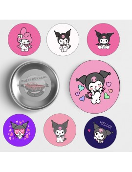 7’li Kuromi Rozet Seti | Gotik Kawaii Tarzı Sevenlere Özel