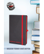 KIRMIZI KALKAN TERMO DERİ DEFTER 13 x 21 CM | KİŞİYE ÖZEL LAZER BASKILI