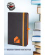 LACİVERT KALKAN TERMO DERİ DEFTER 13 x 21 CM | KİŞİYE ÖZEL LAZER BASKILI