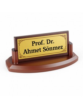 Ahşap Masa İsimliği | Kişiye Özel İsim ve Ünvan Baskılı