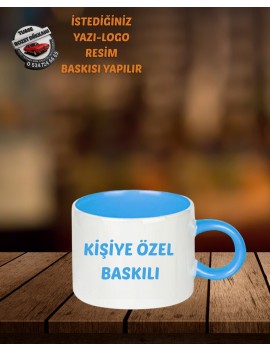 MAVİ MOTTO FİNCAN KUPA BARDAK | KİŞİYE ÖZEL BASKILI