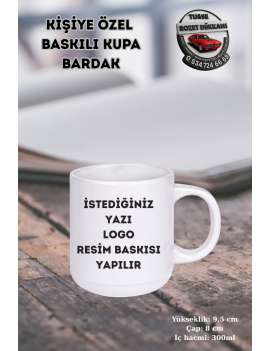 Bella Beyaz Porselen Kupa Bardak | Kişiye Özel Yazı, Logo veya Fotoğraf Baskılı