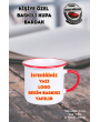 Kırmızı Kulplu Enamel Kupa | Kişiye Özel Yazı, Logo veya Resim Baskılı