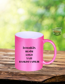 Kişiye Özel Pembe Sedefli Kupa | Yazı, Logo ve Resim Baskılı