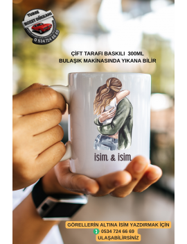 Sevgili Kupa Bardak – İsim Yazılı Kişiye Özel Tasarım – Çiftlere Özel Hediyelik 300 ML