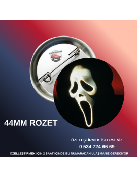 Çığlık Tekli Rozet | 44mm ve 58mm Seçenekli | Parlak Baskı