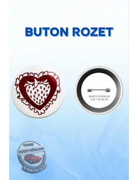 KALP ÇİLEK TEMALI SEVİMLİ ROZET