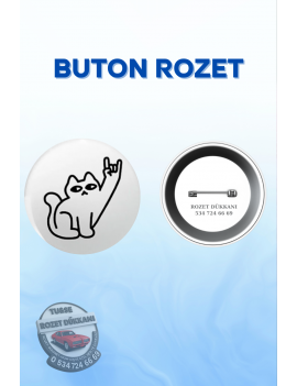 ROCK CAT KEDİ TEMALI SEVİMLİ ROZET