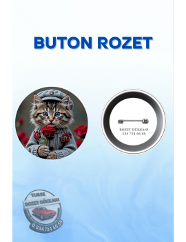 KEDİ TEMALI SEVİMLİ ROZET | HAYVAN SEVERLERE ÖZEL TASARIM