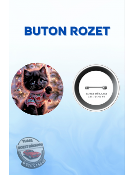 KEDİ TEMALI SEVİMLİ ROZET | HAYVAN SEVERLERE ÖZEL TASARIM