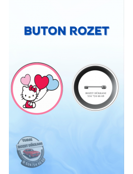 HELLO KITTY TEMALI SEVİMLİ ROZET | POP KÜLTÜR TASARIM