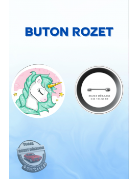 UNICORN TEMALI SEVİMLİ ROZET | TEK BOYNUZLU AT TASARIM