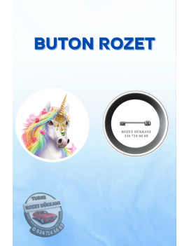 UNICORN TEMALI SEVİMLİ ROZET | TEK BOYNUZLU AT TASARIM