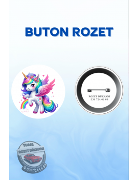 UNICORN TEMALI SEVİMLİ ROZET | TEK BOYNUZLU AT TASARIM