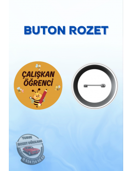  Çalışkan Öğrenci Rozeti Seti – 44mm Renkli Yaka Rozetleri – Başarı ve Motivasyon Ödülü