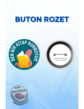 BEN BİR KİTAP KURDUYUM ROZETİ | OKUMA SEVGİSİ ÖĞRENCİ ROZETİ