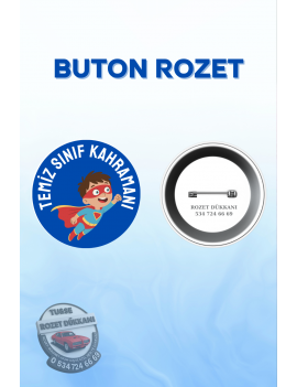 TEMİZ SINIF KAHRAMANI ÖĞRENCİ ROZETİ | OKUL VE DAVRANIŞ ÖDÜL ROZETİ