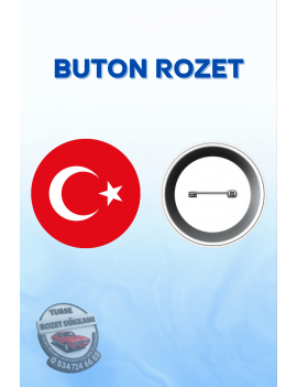  Türk Bayrağı Rozeti 44mm | Milli ve Şık Buton Rozet