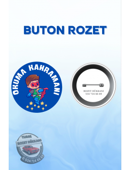 OKUMA KAHRAMANI ERKEK OKUL ROZETİ – ÖĞRENCİ OKUMA ROZETİ