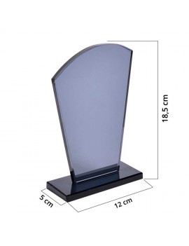 Füme Kristal Plaket | 12x18,5 cm | 1 cm Kalınlık | Kişiye Özel