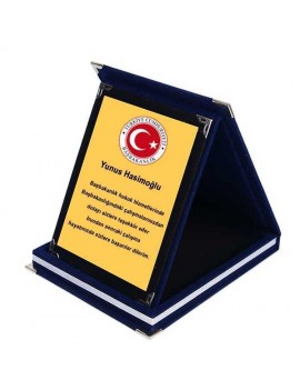 Lacivert Kadife Albüm Plaket | 16x20 cm | Ödül ve Törenler İçin