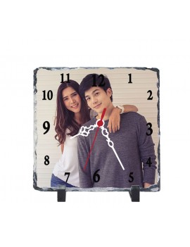 Kare Doğal Saat Taşı | 20x20 cm | Duvar ve Masaüstü Kullanım