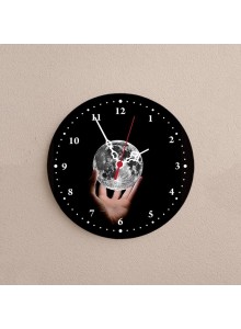 Yuvarlak Metal Saat | 19,5 cm | Beyaz Baskı Alanlı