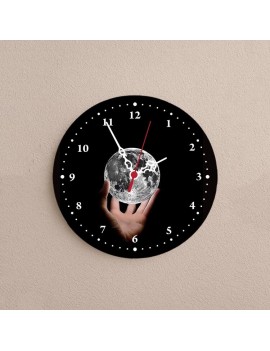 Yuvarlak Metal Saat | 19,5 cm | Beyaz Baskı Alanlı