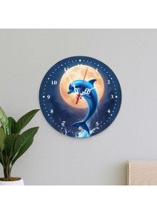 Yuvarlak Metal Saat | 19,5 cm | Beyaz Baskı Alanlı