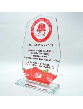Dokuzgen Cam Kristal Plaket | 11,5x18 cm Baskı Alanlı | 1 cm Kalınlık