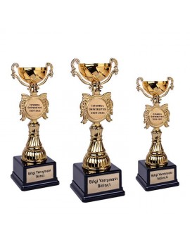 Kelebek Ödül Kupası | 35 cm | Plastik Gövde Metal Ağızlı