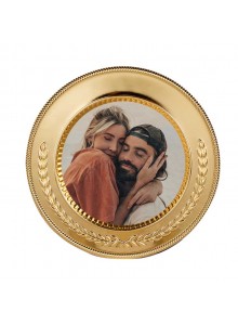 Metal Gold Plaket Tabak | 25 cm | Kişiye Özel Baskı Alanlı