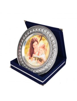 Boş Tabak Plaket Kutusu | 28x28 cm | Kadife Malzeme, Kırmızı & Lacivert