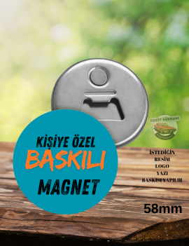 Kişiye Özel 58mm Buton Magnet | Fotoğraf, Logo, Yazı Baskılı