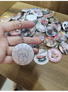Kişiye Özel 44mm Buton Anahtarlık | Fotoğraf, Logo, Yazı Baskılı