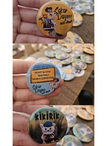 Kişiye Özel 44mm Baskılı Rozet – Fotoğraf, Yazı veya Logo Tasarımı