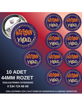 10’lu Yıldız Öğrenci Rozeti Seti – 44mm Renkli Yaka Rozetleri – Başarıyı Kutlayın