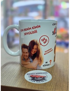 SEN BENİM KİMİN SEVGİLİSİ OLDUĞUMU BİLİYOR MUSUN? REPLİKLİ SEVGİLİLER GÜNÜ KUPA BARDAK | KİŞİYE ÖZEL